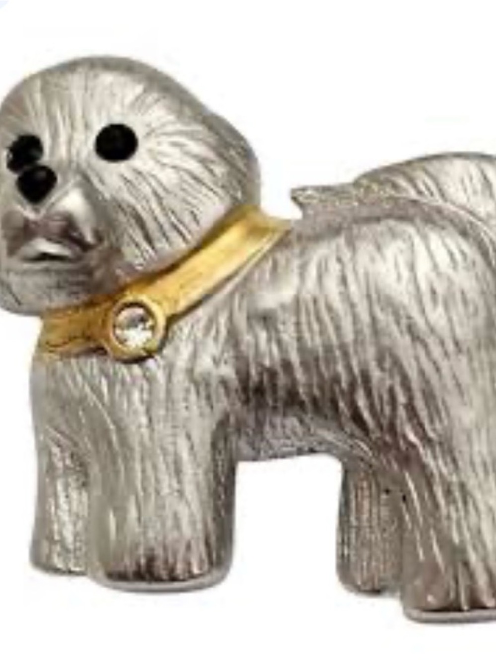 Premier Designs Silver and Gold Puppy Brooch